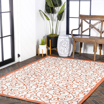 Madrid Vintage Filigree Textured Weave Indoor/outdoor Area Rug